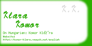 klara komor business card